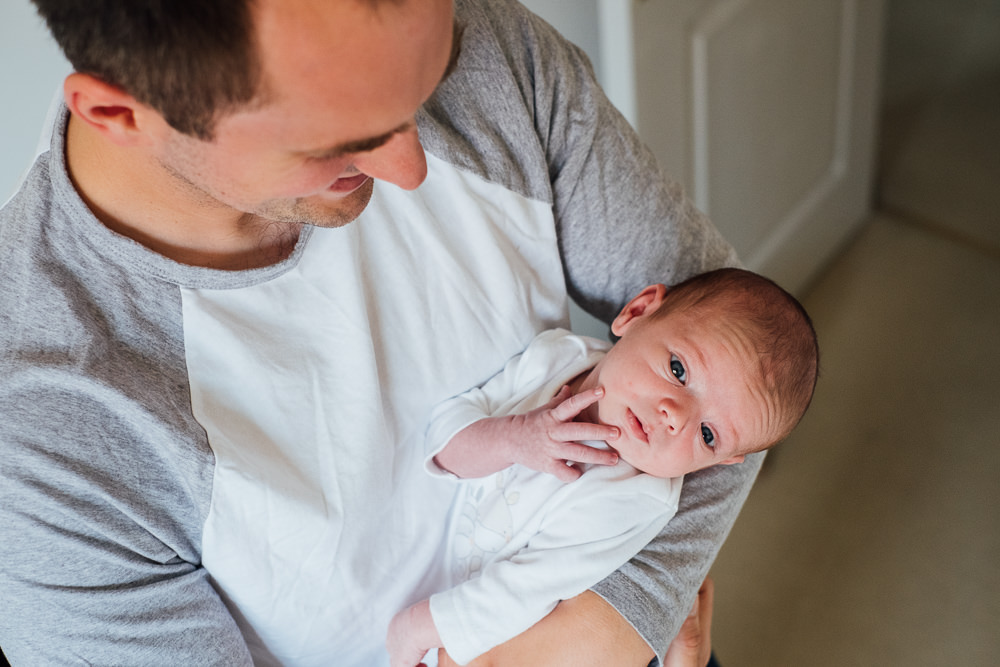 NEWBORN BABY AND FATHER PORTRAIT KENT PHOTO SESSION